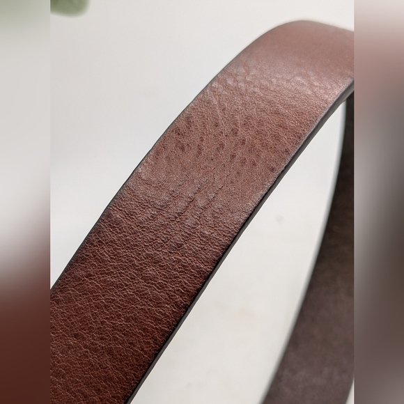 Frye Brown Leather Belt with Brass Buckle - Picture 7 of 7